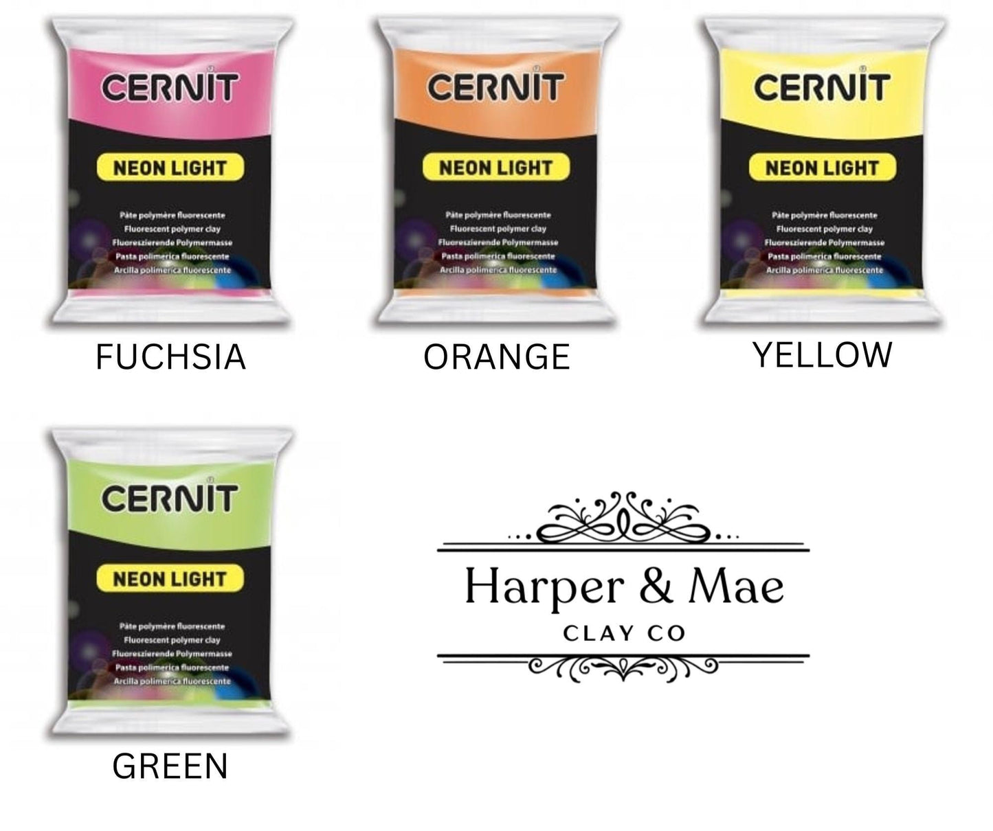 Cernit Neon Polymer Clay 56g (2 oz) – Professional High-Intensity Color Clay | All Colors Available