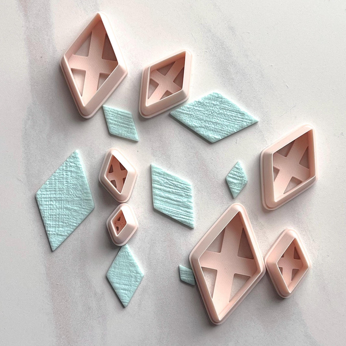 Polymer Clay Diamond Cutters – Set of 7 Sizes (0.5” to 2”)