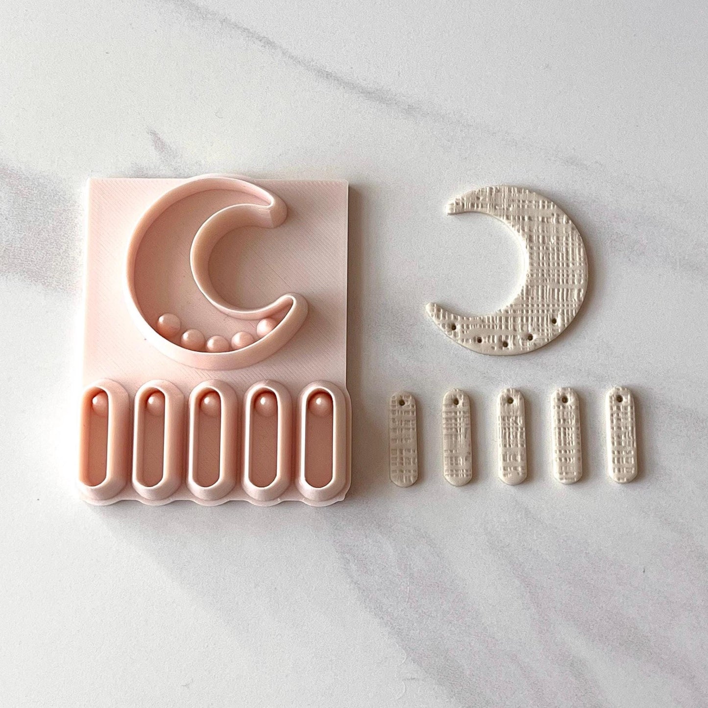 All-In-One Moon Polymer Clay Cutter & Hole Punch | Statement Earring Cutter | E-54