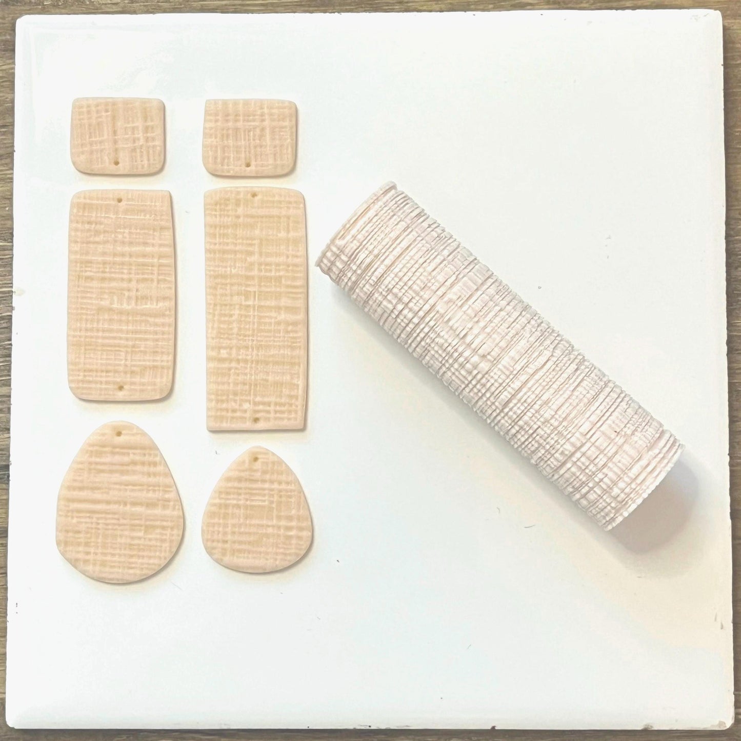 Gauze Texture Polymer Clay Roller | Seamless Fabric Pattern Tool | T-4