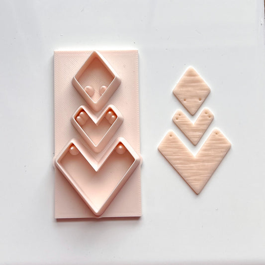 Stacked Angle All-In-One Polymer Clay Cutter | Statement Earrings | E-10