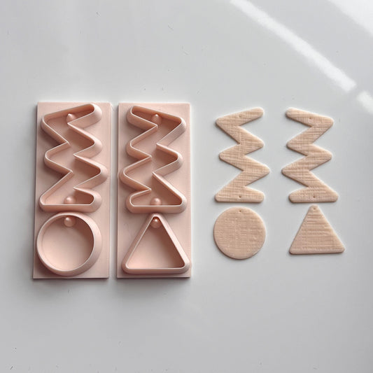 Zig Zag All-In-One Polymer Clay Cutter and Hole Punch | Statement Earrings | E-17