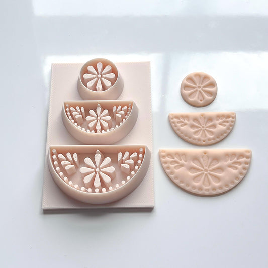 Talavera Bloom All-In-One Polymer Clay Cutter & Hole Punch | Statement Earrings | E-14