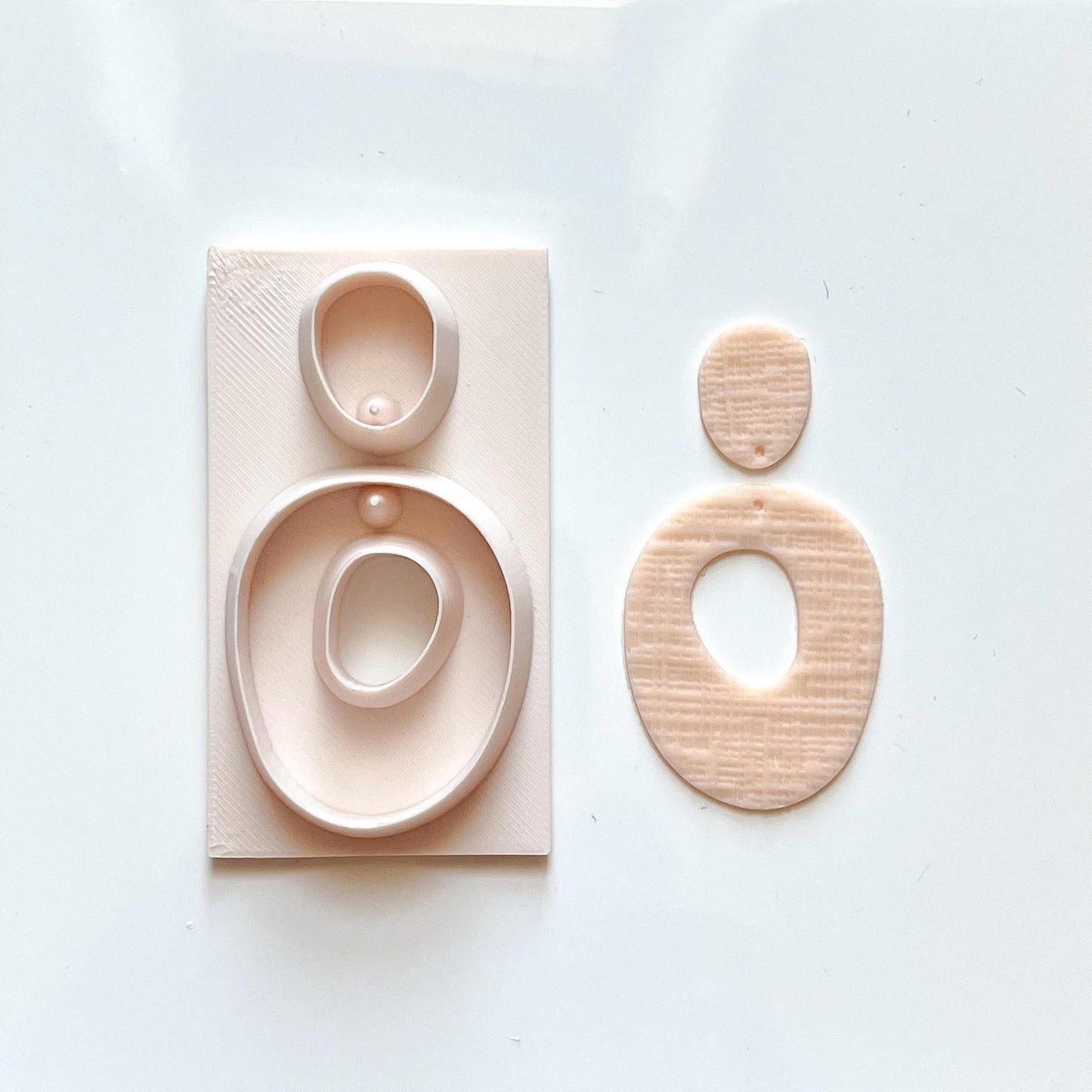 Oval Duo All-In-One Polymer Clay Cutter & Hole Punch Tool | Statement Earrings | D-7