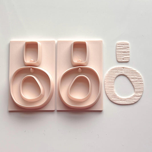 Organic Oval Duo All-In-One Clay Cutter & Hole Punch Tool | Statement Earrings