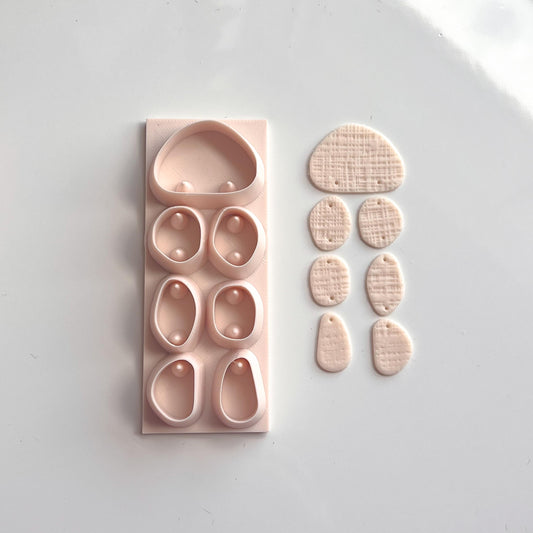 Pebble Dangle Polymer Clay Cutter & Hole Punch Tool | Statement Earrings | E-59