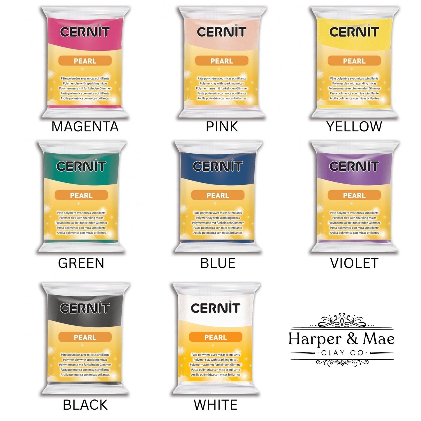 Cernit Pearl Polymer Clay 56g (2 oz) – Professional Solid Color Clay | All Colors Available