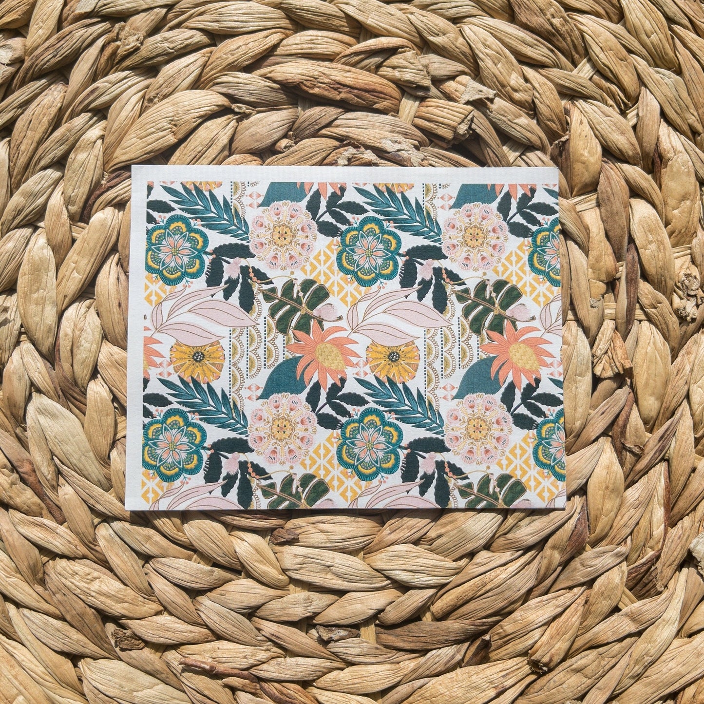 Boho Floral Clay Transfer Sheet – Water Soluble Image Paper (5x8")