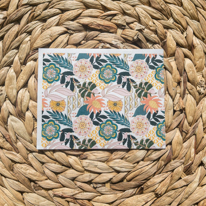 Boho Floral Clay Transfer Sheet – Water Soluble Image Paper (5x8")