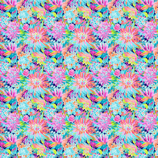 Tropical Flower Polymer Clay Transfer Sheet - 5x8" Water Soluble Image