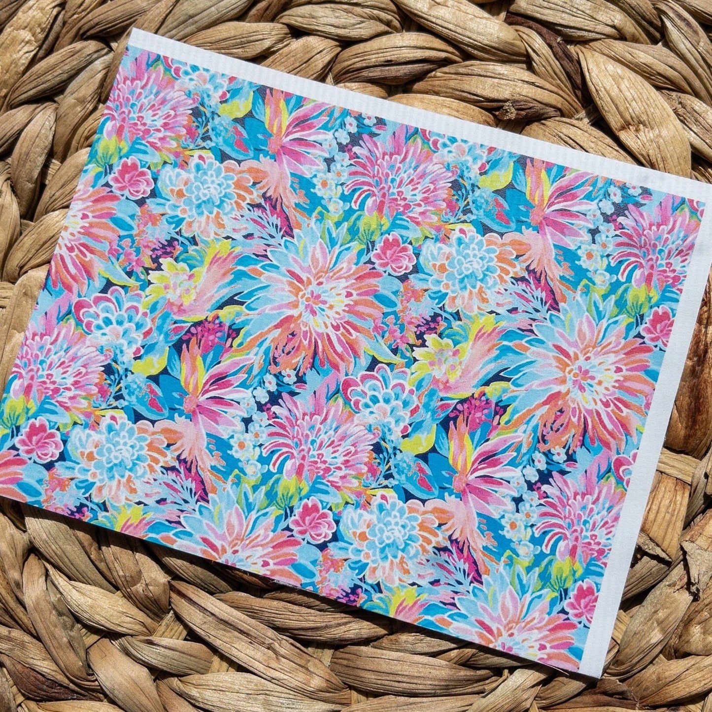 Tropical Flower Polymer Clay Transfer Sheet - 5x8" Water Soluble Image