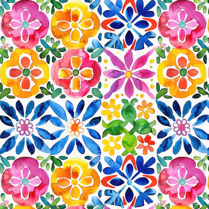 Polymer Clay Transfer Sheet: Mexican Floral Water Soluble Paper (5"x8")
