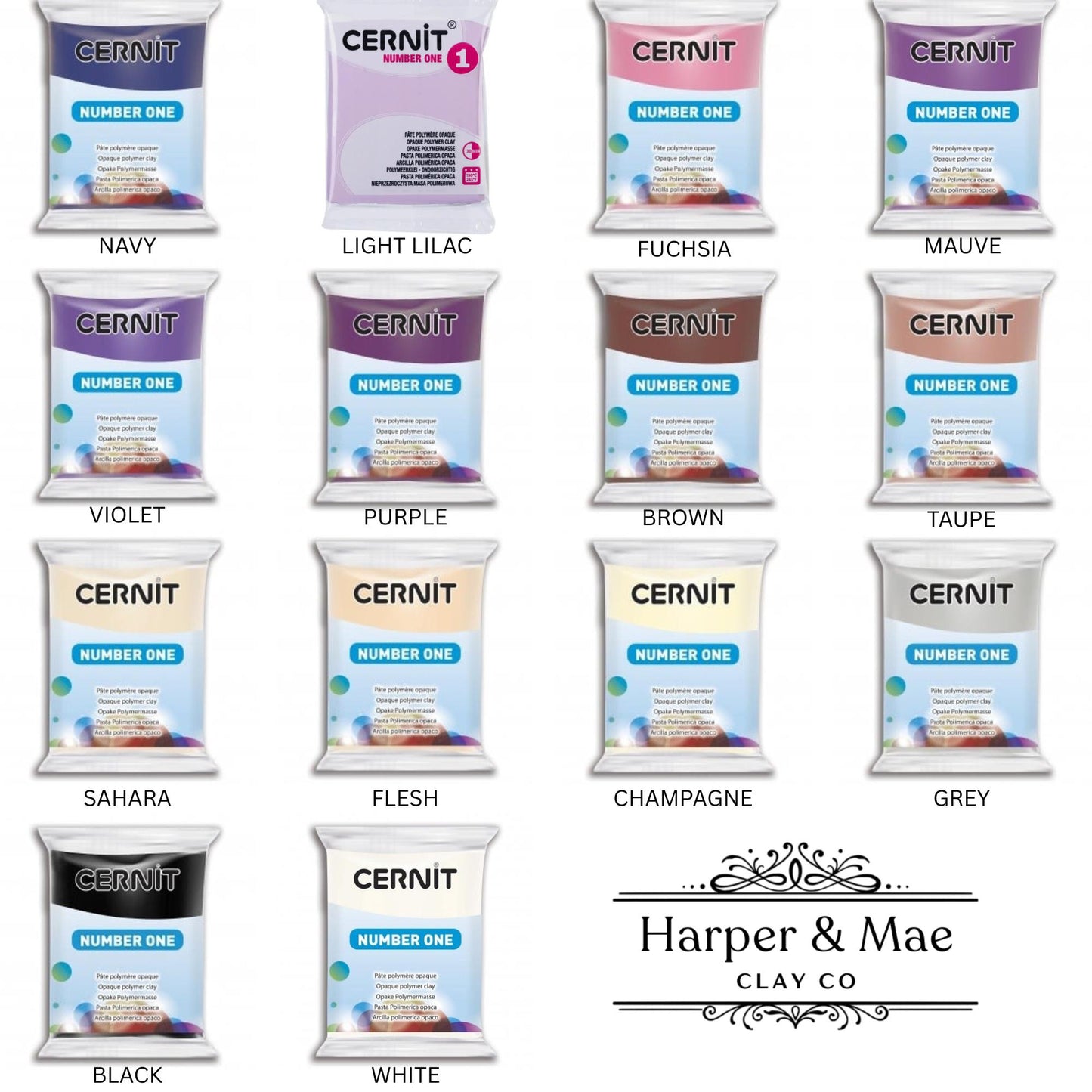 Cernit Number One Polymer Clay 56g (2 oz) – Professional Solid Color Clay | All Colors Available