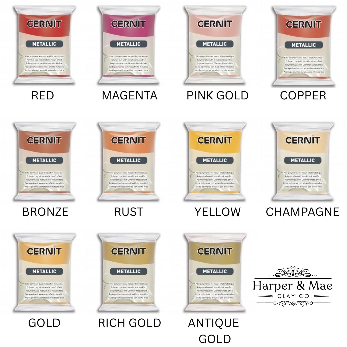 Cernit Metallic Polymer Clay – Professional Oven Bake Clay, 56g