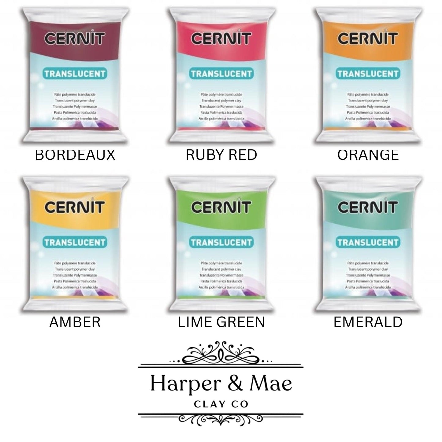 Cernit Translucent Polymer Clay 250 g Professional High-Clarity Clay | All Colors Available