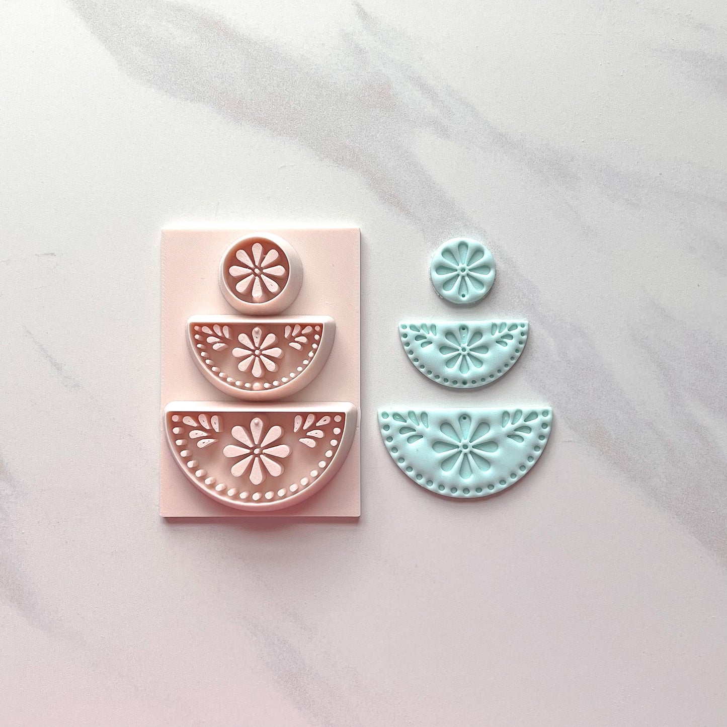 Talavera Bloom All-In-One Polymer Clay Cutter & Hole Punch | Statement Earrings | E-14