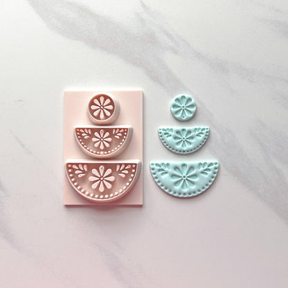 Talavera Bloom All-In-One Polymer Clay Cutter & Hole Punch | Statement Earrings | E-14