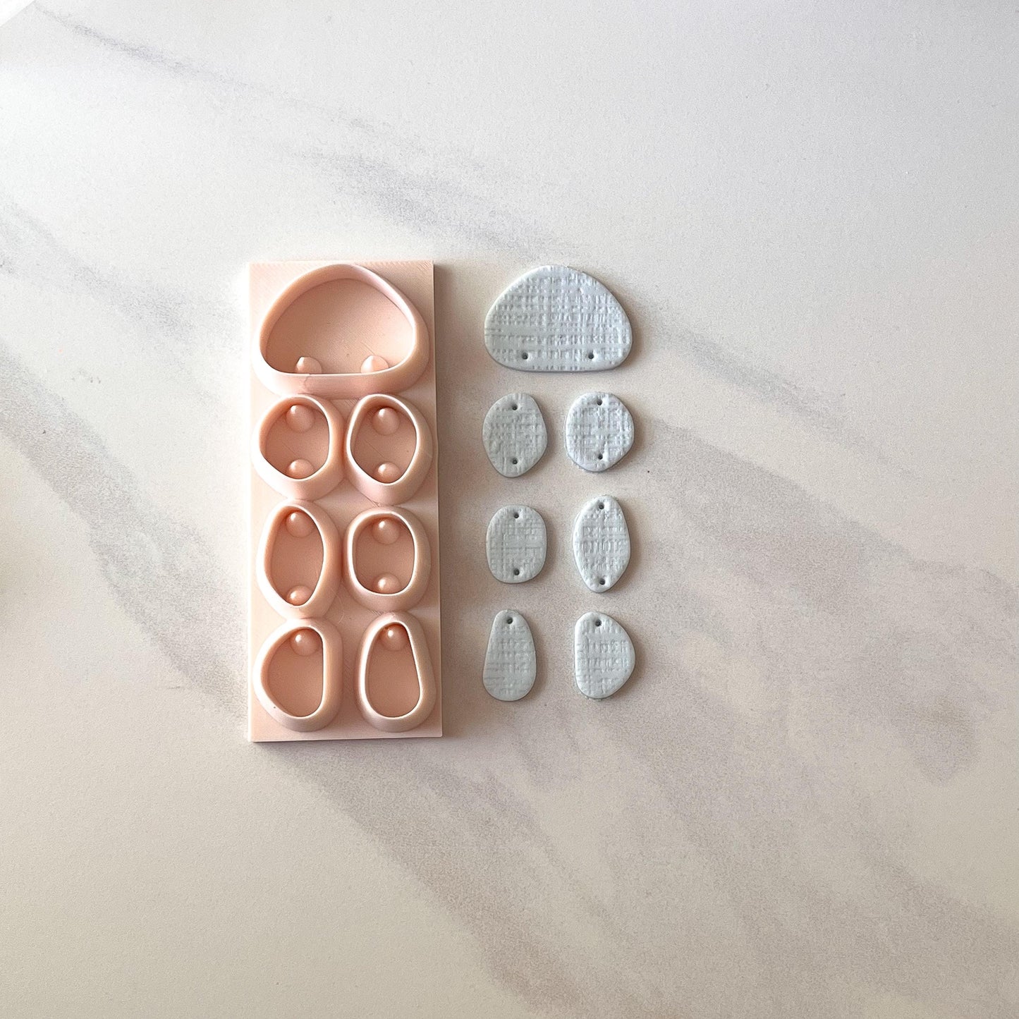 Pebble Dangle Polymer Clay Cutter & Hole Punch Tool | Statement Earrings | E-59