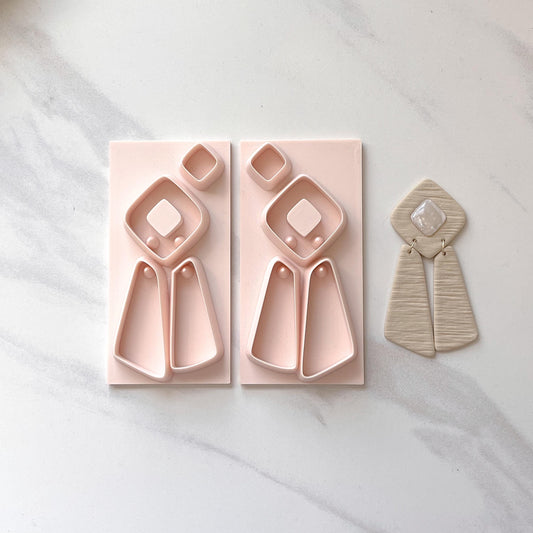 Geometric Bezel All-In-One Polymer Clay Cutter with Hole Punch | Statement Earrings