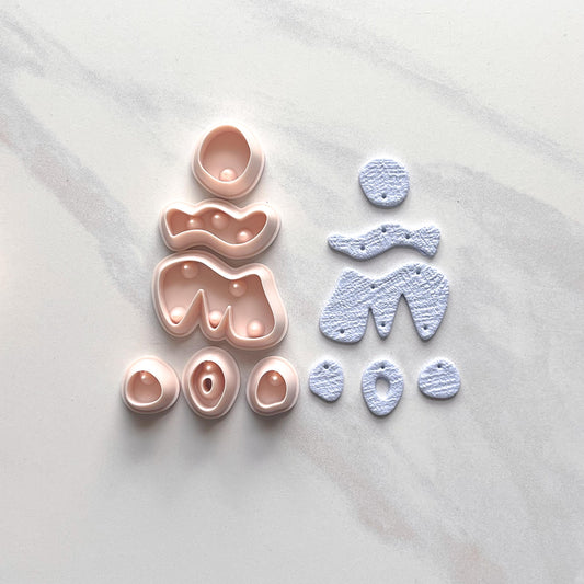 Deconstructed Polymer Clay Cutters with Hole Punches for Statement Earrings | Clay Tools