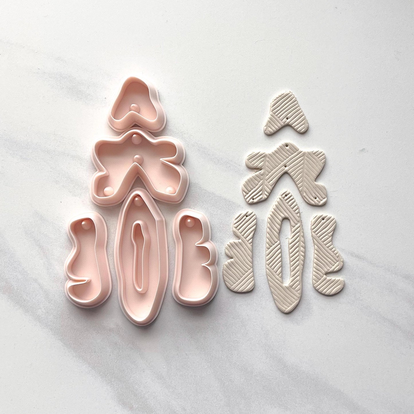 Deconstructed Polymer Clay Cutters for Statement Earrings | Clay Tools | S-2
