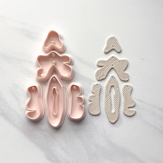 Deconstructed Polymer Clay Cutters for Statement Earrings | Clay Tools | S-2