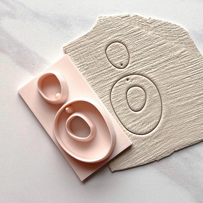 Oval Duo All-In-One Polymer Clay Cutter & Hole Punch Tool | Statement Earrings | D-7