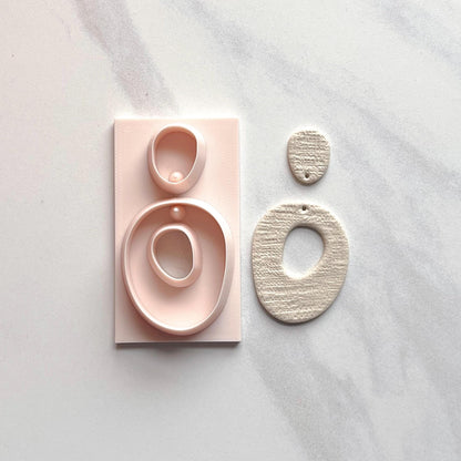 Oval Duo All-In-One Polymer Clay Cutter & Hole Punch Tool | Statement Earrings | D-7