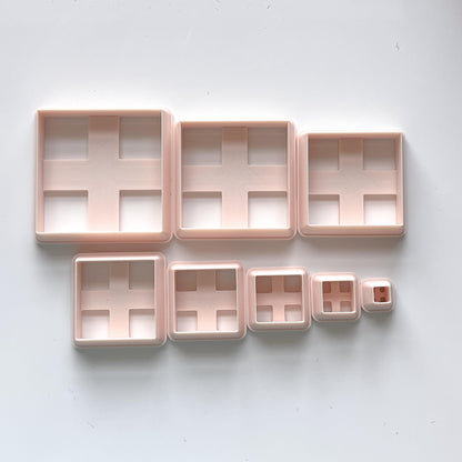 Polymer Clay Square Cutters – Set of 7 Sizes (0.5” to 2”)