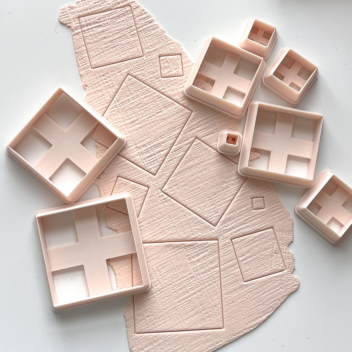 Polymer Clay Square Cutters – Set of 7 Sizes (0.5” to 2”)