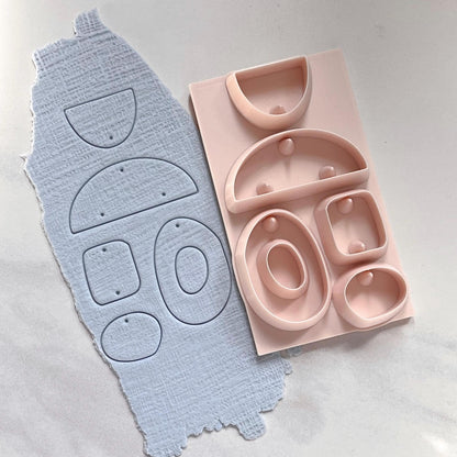 All-In-One Polymer Clay Cutter with Hole Punch | Statement Earrings | E-94
