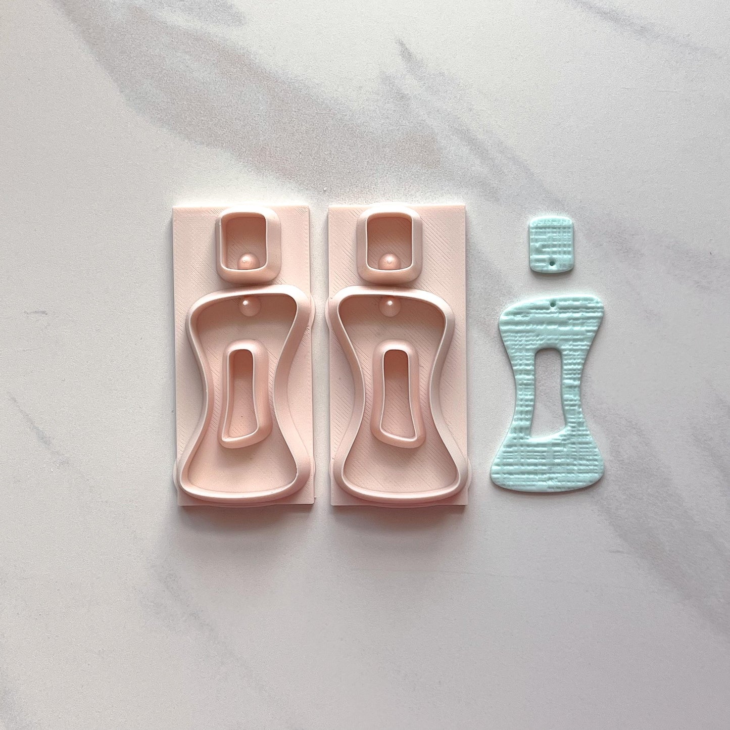 Organic Rectangle Polymer Clay Cutter & Hole Punch Tool | Statement Earrings | D-4