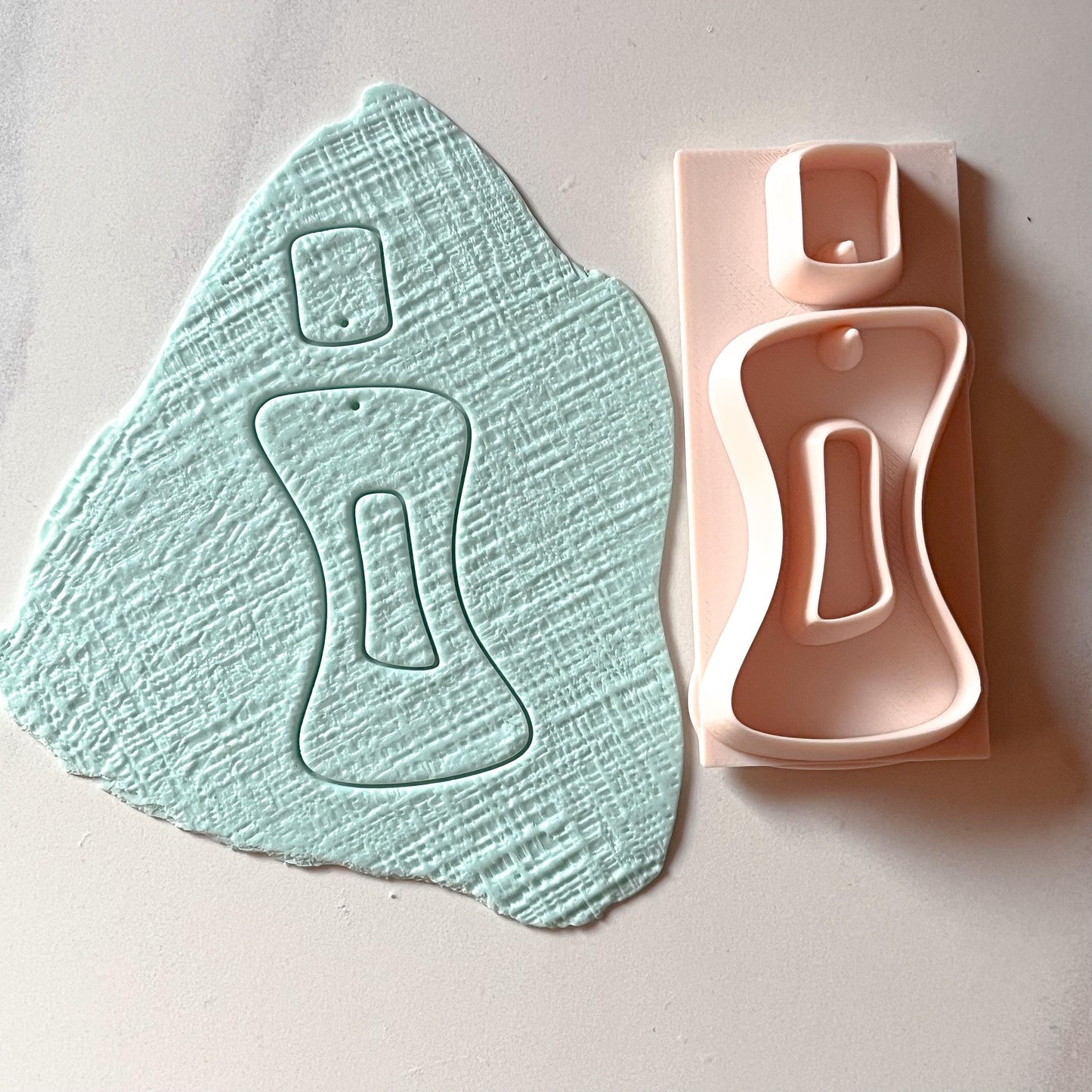 Organic Rectangle Polymer Clay Cutter & Hole Punch Tool | Statement Earrings | D-4