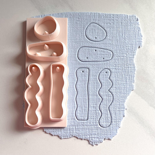 All-In-One Squiggly Polymer Clay Cutter & Hole Punch Tool | Statement Earrings | E-33