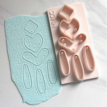 All-In-One Polymer Clay Cutter & Hole Punch Tool | Chandelier Statement Earrings | E-78