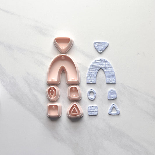 Deconstructed Polymer Clay Cutters with Hole Punches for Statement Earrings Tool Set