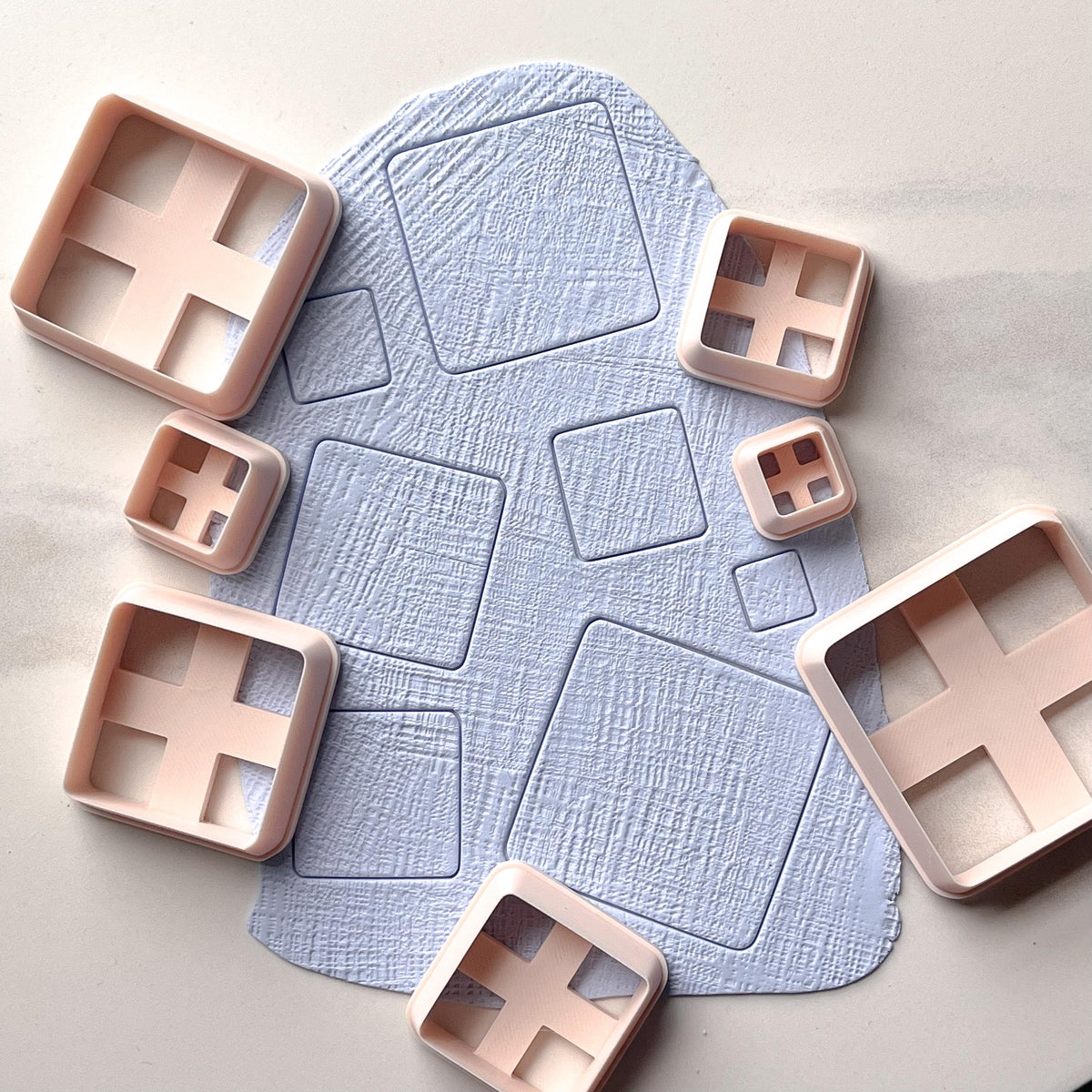 Rounded Square Polymer Clay Cutters – Set of 7 Sizes (0.5” to 2”)