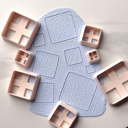 Rounded Square Polymer Clay Cutters – Set of 7 Sizes (0.5” to 2”)