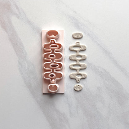Retro Wave All-In-One Polymer Clay Cutter | Statement Earrings| E-12