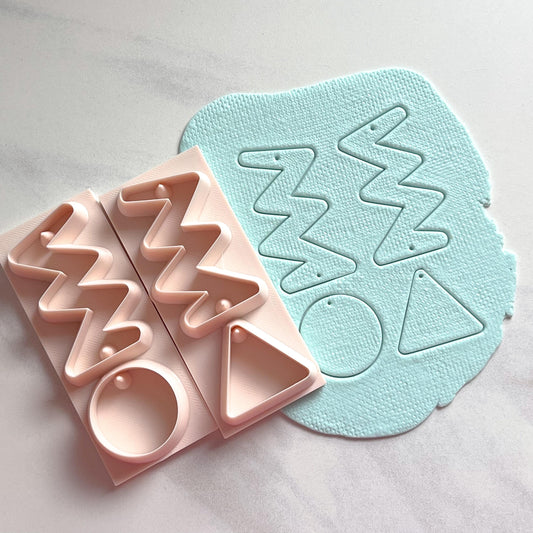 Zig Zag All-In-One Polymer Clay Cutter and Hole Punch | Statement Earrings | E-17