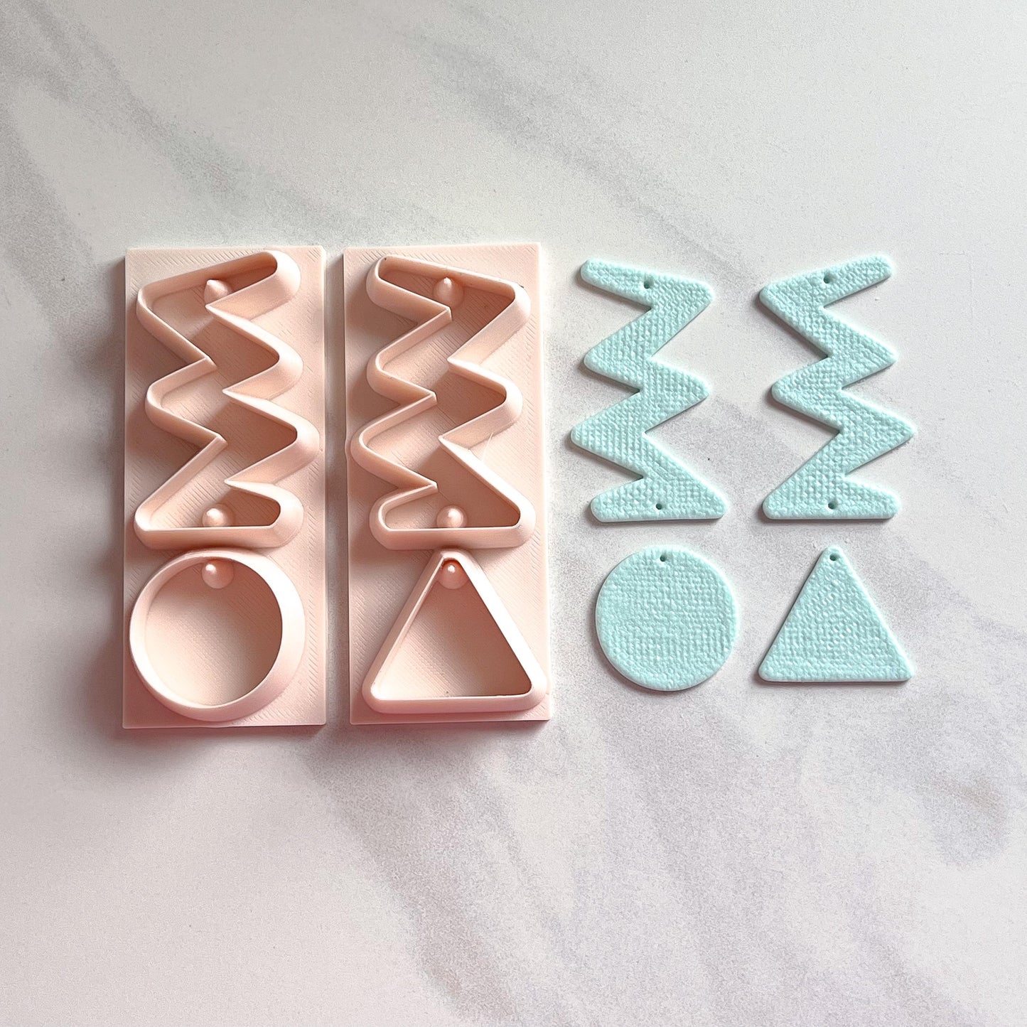 Zig Zag All-In-One Polymer Clay Cutter and Hole Punch | Statement Earrings | E-17