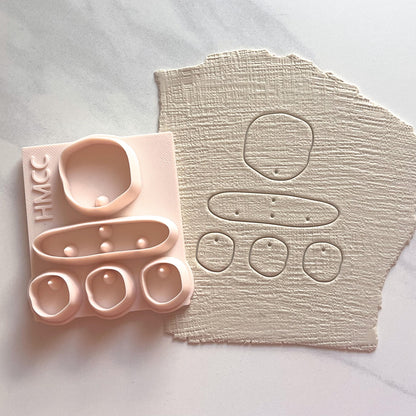 Triple Dot All-In-One Polymer Clay Cutter and Hole Punch | Statement Earrings | E-8
