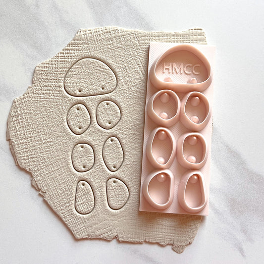 Pebble Dangle Polymer Clay Cutter & Hole Punch Tool | Statement Earrings | E-59