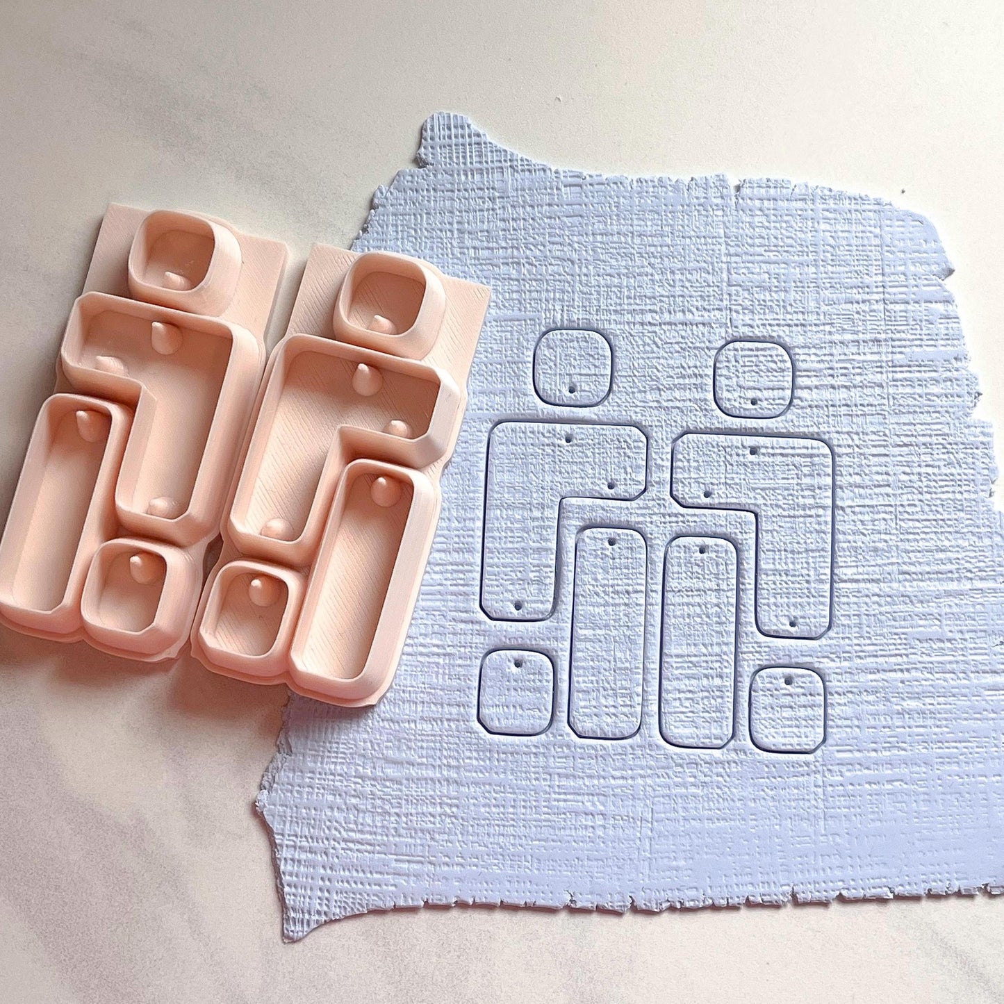 All-In-One Geometric Polymer Clay Cutter & Hole Punch Tool | Statement Earrings |E-27