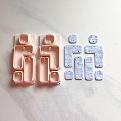 All-In-One Geometric Polymer Clay Cutter & Hole Punch Tool | Statement Earrings |E-27