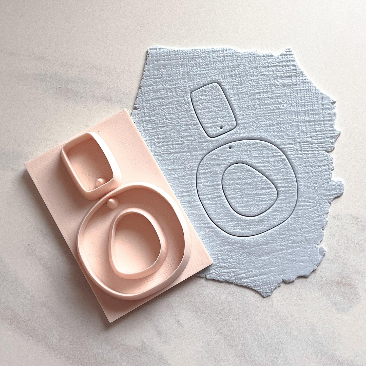 Organic Oval Duo All-In-One Clay Cutter & Hole Punch Tool | Statement Earrings