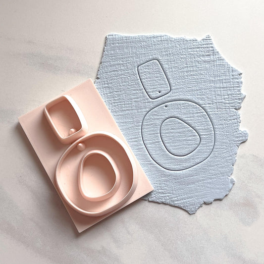Organic Oval Duo All-In-One Clay Cutter & Hole Punch Tool | Statement Earrings