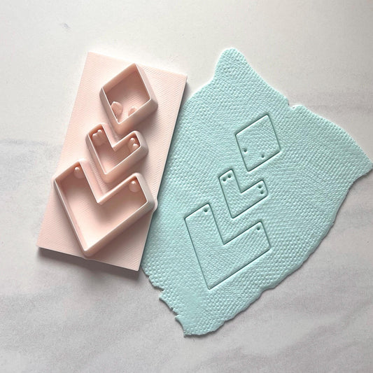 Stacked Angle All-In-One Polymer Clay Cutter | Statement Earrings | E-10