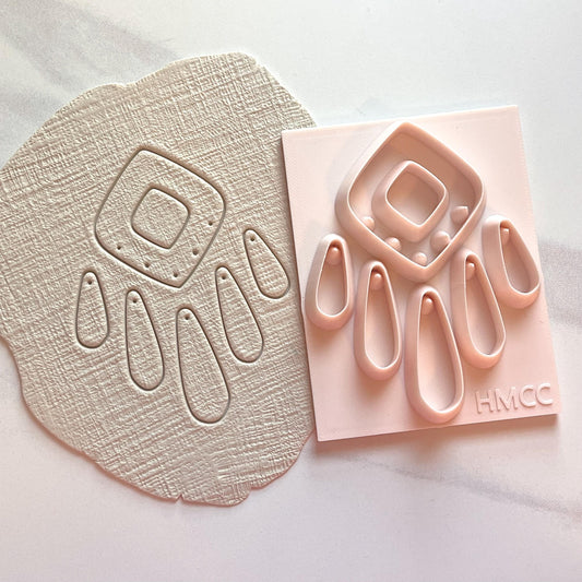 All-In-One Polymer Clay Cutter with Hole Punch | Statement Earrings | E-122