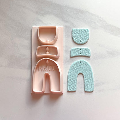 All-In-One Polymer Clay Cutter with Hole Punch | Statement Earrings | E-124